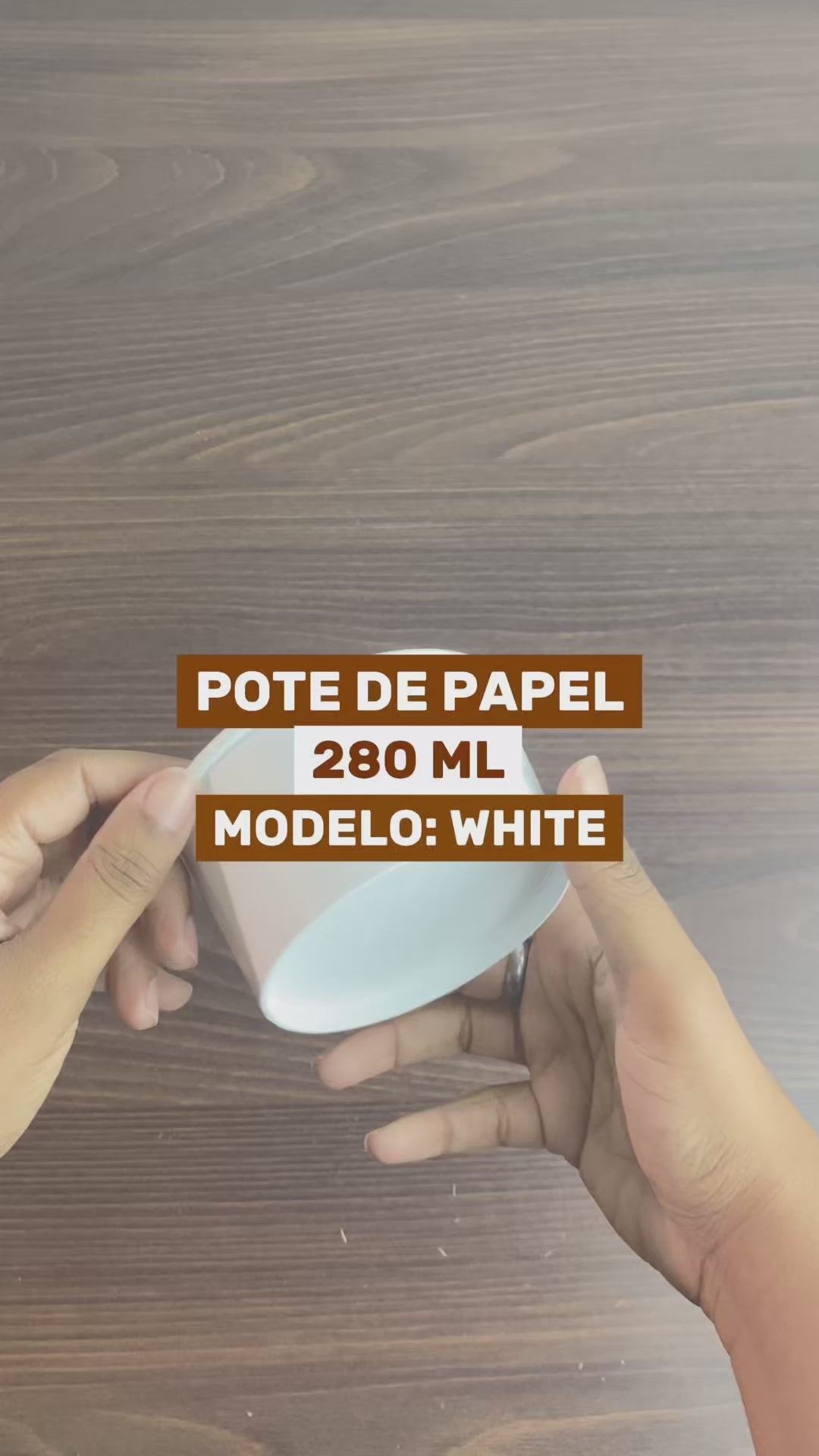 Pote de Papel 280ml White (Sem Tampa) - PCT 50un