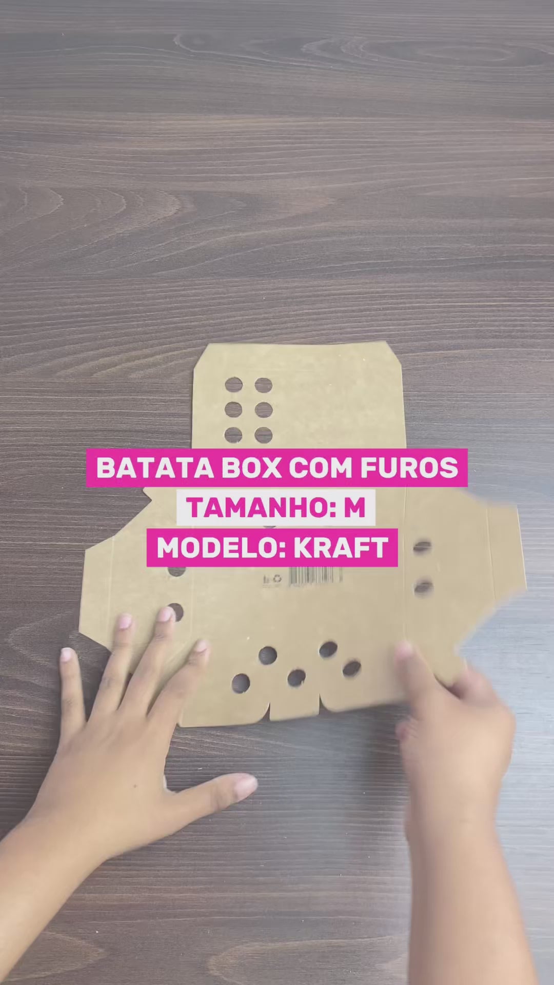 Caixa de Batata Box Com Respiradores Hamburgueria Kraft M - PCT 50un