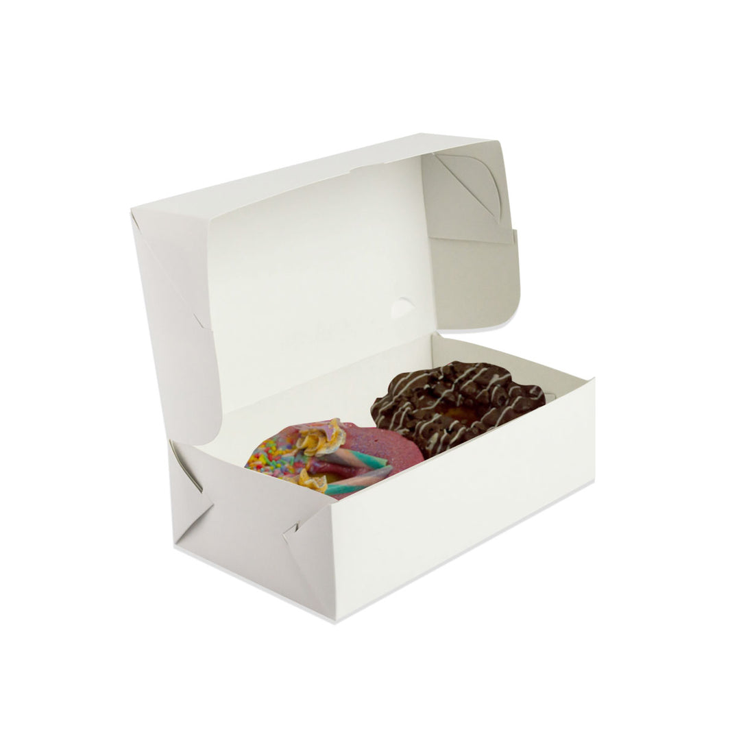 Caixa Para Donuts/ Doces Confeitaria White Para 2 Unidades
